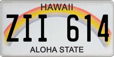 HI license plate ZII614