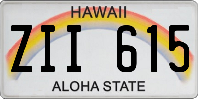 HI license plate ZII615