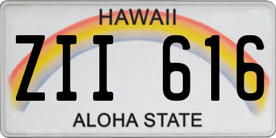 HI license plate ZII616