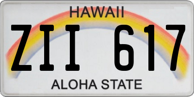 HI license plate ZII617