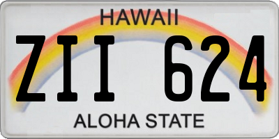HI license plate ZII624