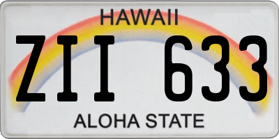 HI license plate ZII633