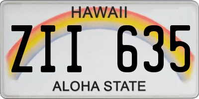 HI license plate ZII635