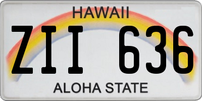 HI license plate ZII636