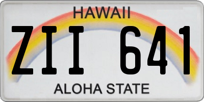 HI license plate ZII641