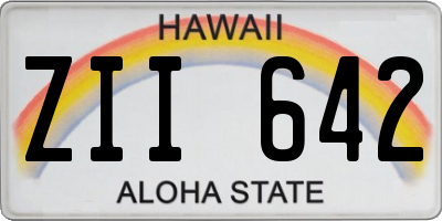 HI license plate ZII642