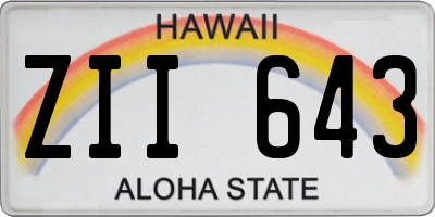 HI license plate ZII643