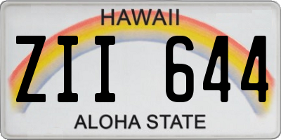 HI license plate ZII644