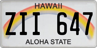 HI license plate ZII647
