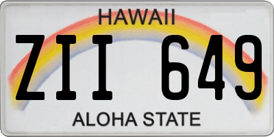 HI license plate ZII649