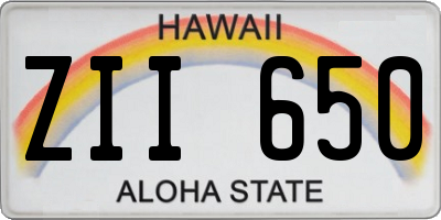 HI license plate ZII650