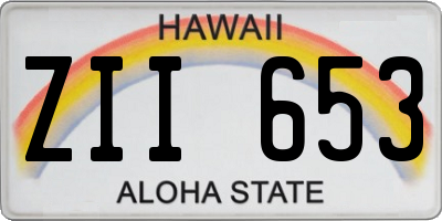 HI license plate ZII653