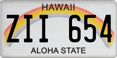 HI license plate ZII654