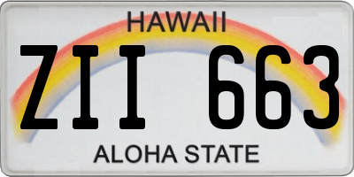 HI license plate ZII663