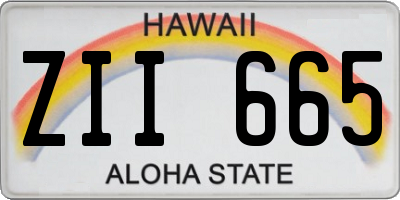 HI license plate ZII665