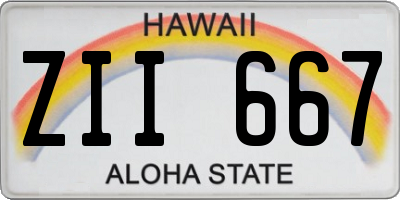 HI license plate ZII667