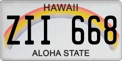 HI license plate ZII668