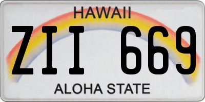 HI license plate ZII669