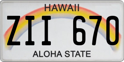 HI license plate ZII670