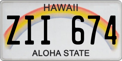 HI license plate ZII674