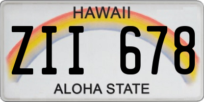 HI license plate ZII678