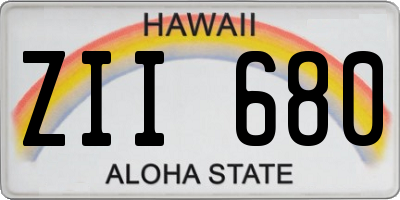 HI license plate ZII680