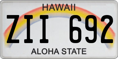 HI license plate ZII692