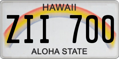 HI license plate ZII700