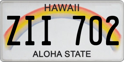 HI license plate ZII702