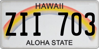 HI license plate ZII703