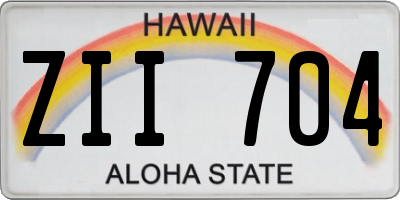 HI license plate ZII704
