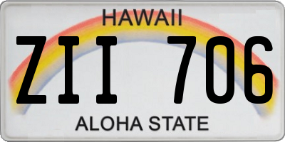HI license plate ZII706