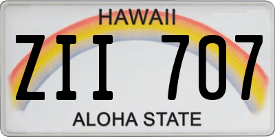 HI license plate ZII707