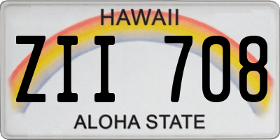 HI license plate ZII708