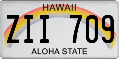 HI license plate ZII709