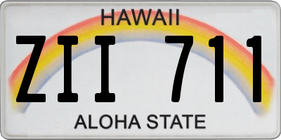 HI license plate ZII711