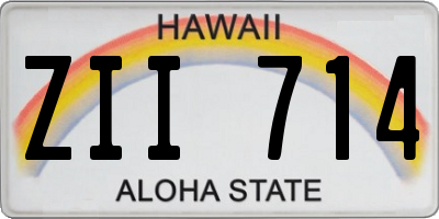 HI license plate ZII714