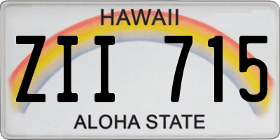 HI license plate ZII715