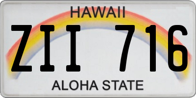 HI license plate ZII716