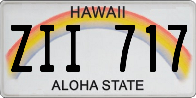 HI license plate ZII717