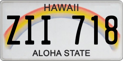 HI license plate ZII718