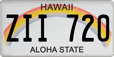 HI license plate ZII720