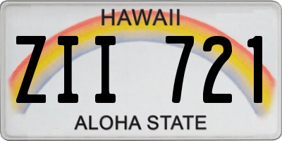 HI license plate ZII721