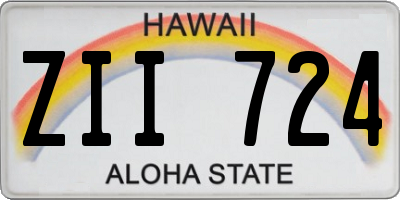 HI license plate ZII724