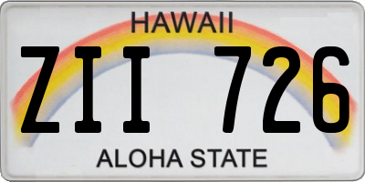 HI license plate ZII726