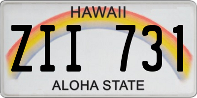 HI license plate ZII731