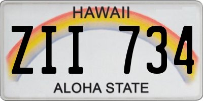HI license plate ZII734