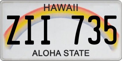 HI license plate ZII735