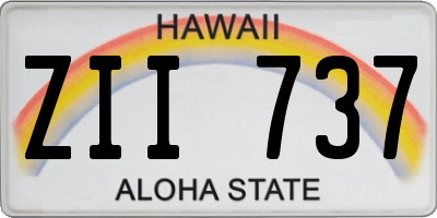 HI license plate ZII737