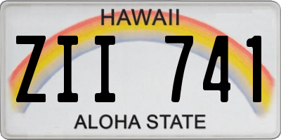 HI license plate ZII741